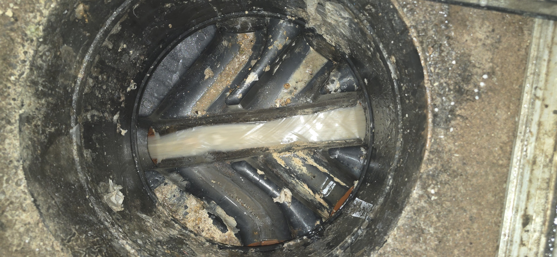 Grease build-up in drain line